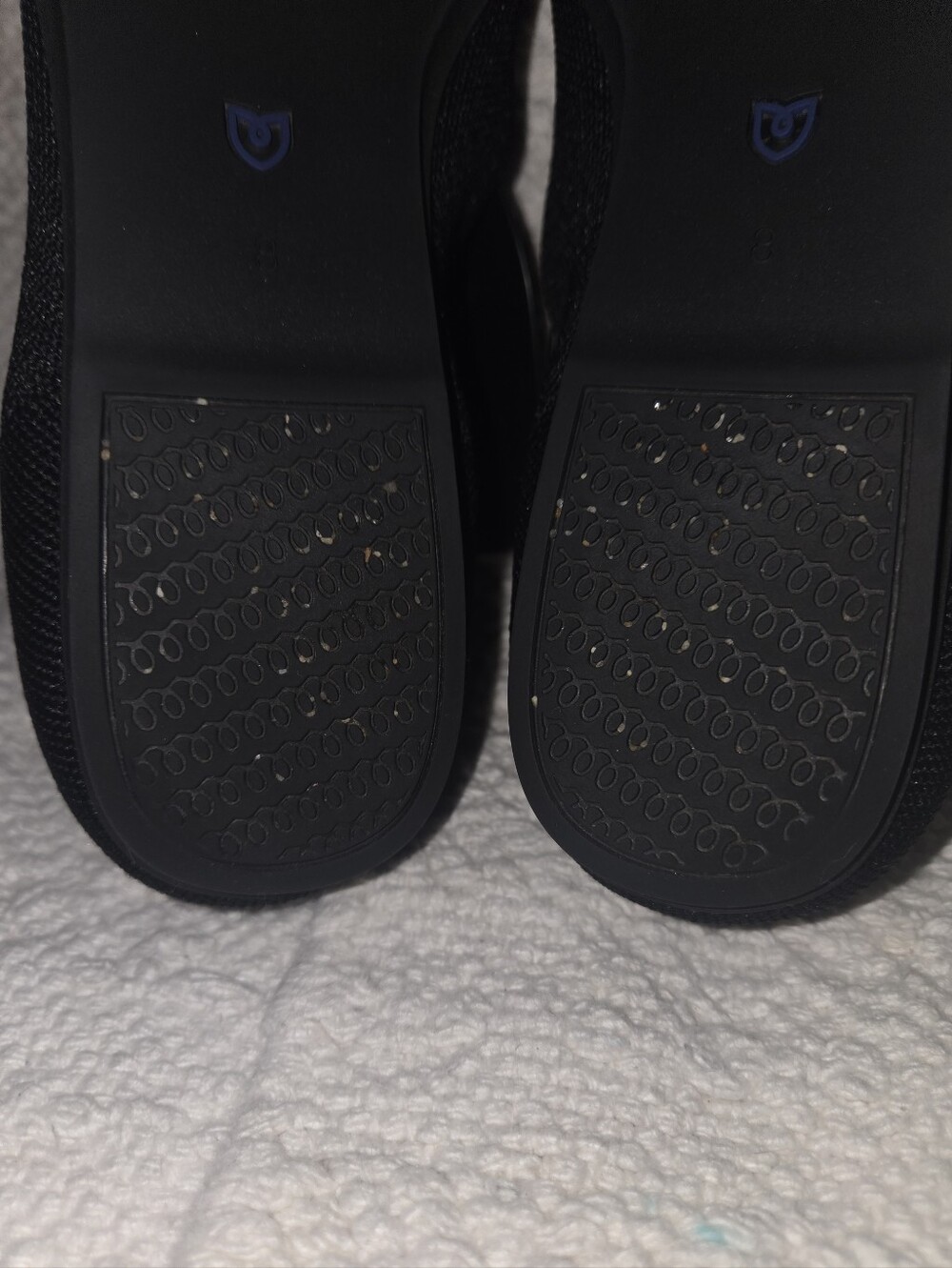 Rothys The Flat Black Solid Knit Rounded Toe Ballet Flats Shoes Original W8 - Picture 9 of 11